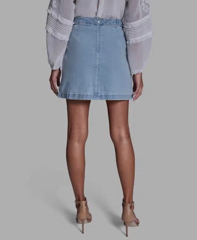 Bcbg Women's Button Waist Mini Skirt In Blue