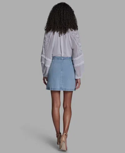 Bcbg Women's Button Waist Mini Skirt In Blue