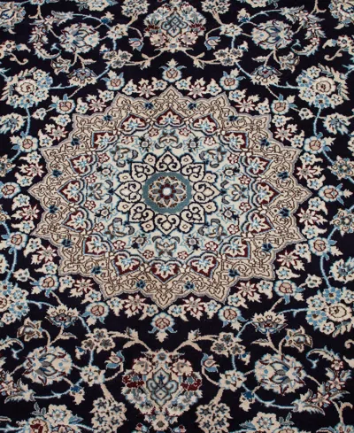 Adorn Hand Woven Rugs Persian Nain 6' 5" X 10' 0" Area Rug In Blue