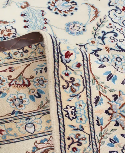 Adorn Hand Woven Rugs Persian Nain 6' 7" X 10' 6" Area Rug In White