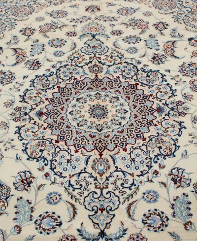 Adorn Hand Woven Rugs Persian Nain 6' 7" X 10' 6" Area Rug In White