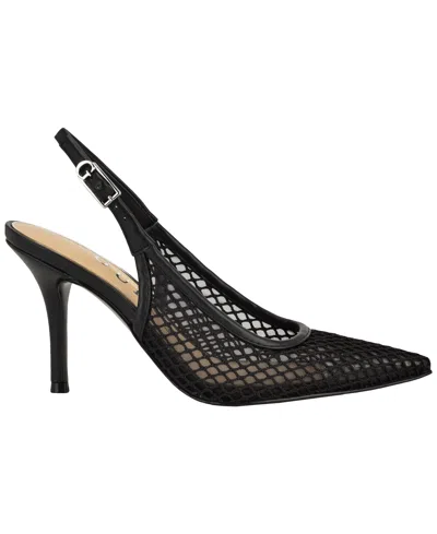 Guess Women's Pandy Mesh Pointed Toe Slingback Stiletto Pumps In Black