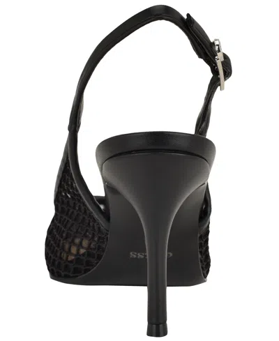 Guess Women's Pandy Mesh Pointed Toe Slingback Stiletto Pumps In Black