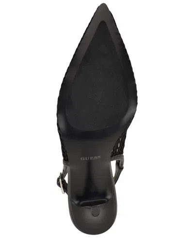 Guess Women's Pandy Mesh Pointed Toe Slingback Stiletto Pumps In Black