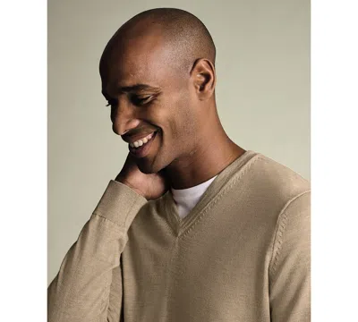 Charles Tyrwhitt Men's  Pure Merino V-neck Sweater In Neutral