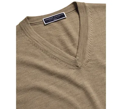 Charles Tyrwhitt Men's  Pure Merino V-neck Sweater In Neutral