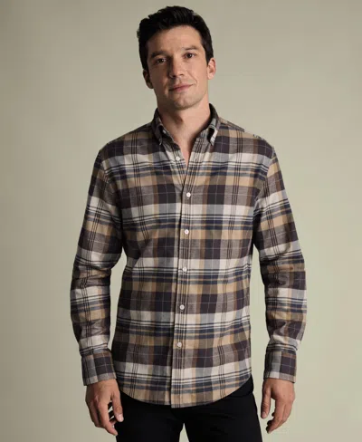 Charles Tyrwhitt Men's Plaid Long-sleeve Shirt In Brown