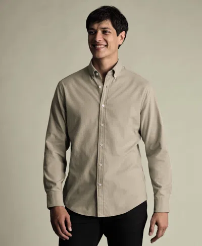 Charles Tyrwhitt Men's Slim Fit Long-sleeve Shirt In Brown