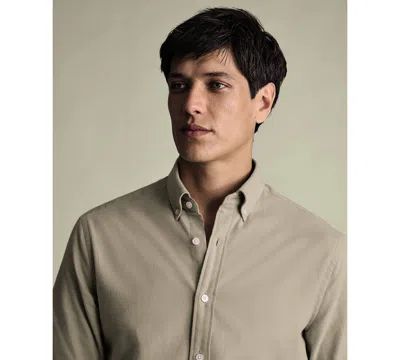 Charles Tyrwhitt Men's Slim Fit Long-sleeve Shirt In Brown