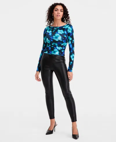 Bar Iii Women's Boat Neck Top, Macy's Exclusive In Blue