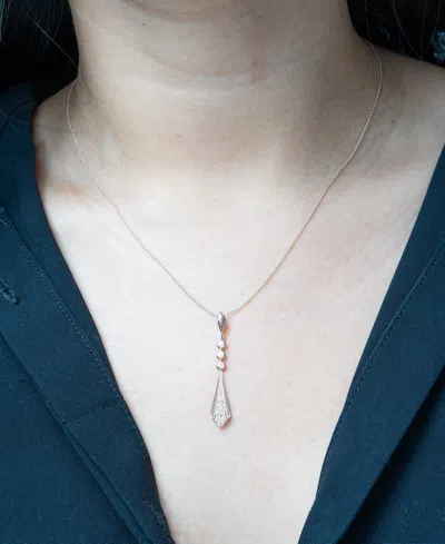 Wrapped In Love Diamond Flare Linear 18" Pendant Necklace (1/4 Ct. T.w.) In 14k Gold, Exclusively At Macy's In Metallic