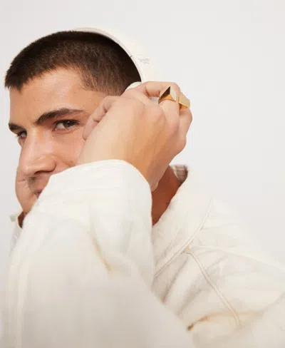 Unode50 Metal Alloy Ring Plated In Gold 18k With Square Shape At The Ends In Gold