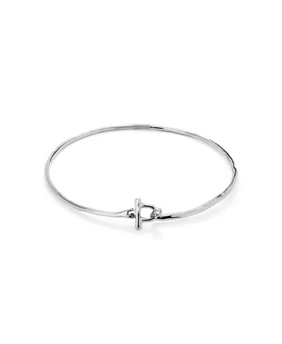 Unode50 Rigid Necklace Plated In Sterling Silver With White Topaz In Metallic