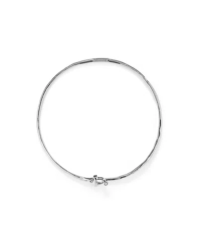 Unode50 Rigid Necklace Plated In Sterling Silver With White Topaz In Metallic