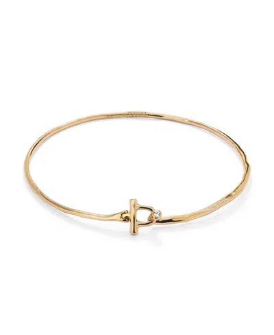 Unode50 Rigid Necklace 18k Gold Plated With White Topaz In Gold