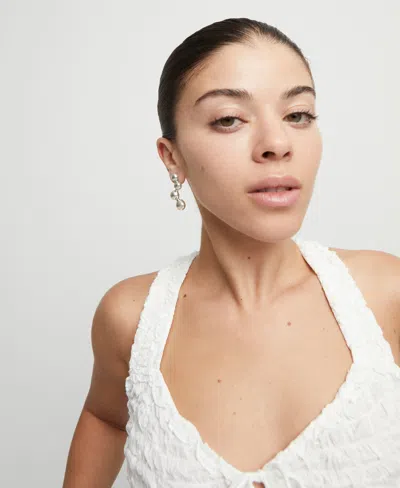 Unode50 High-shine Silver "bubble" Drop Earrings In Metallic