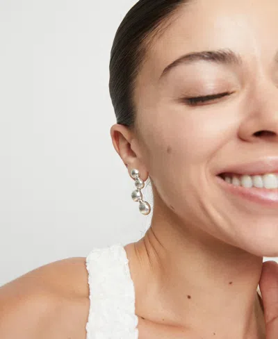 Unode50 High-shine Silver "bubble" Drop Earrings In Metallic