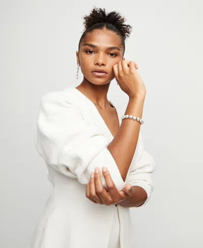 Unode50 Silver-tone Pebble Bracelet With Leather Tie In Silver