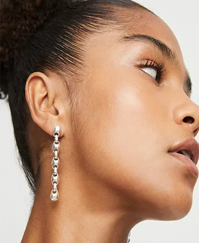 Unode50 Silver Plated Dazzling Drop Earrings In Silver