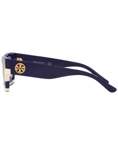Tory Burch Navy Rectangular Ladies Sunglasses Ty7169u 189580 52 In Blue