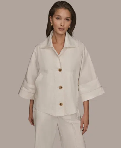 Donna Karan Weekend Women's Button-front Jacket In White