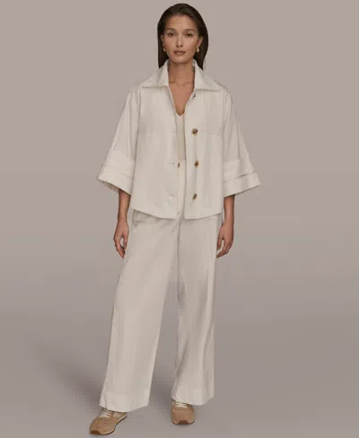 Donna Karan Weekend Women's Button-front Jacket In White