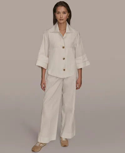 Donna Karan Weekend Women's Button-front Jacket In White