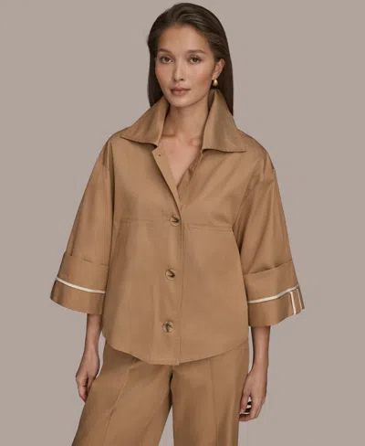 Donna Karan Weekend Women's Button-front Jacket In Brown