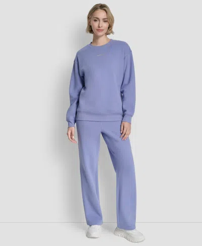 Dkny Sport Women's Metallic Crewneck Sweatshirt In Purple