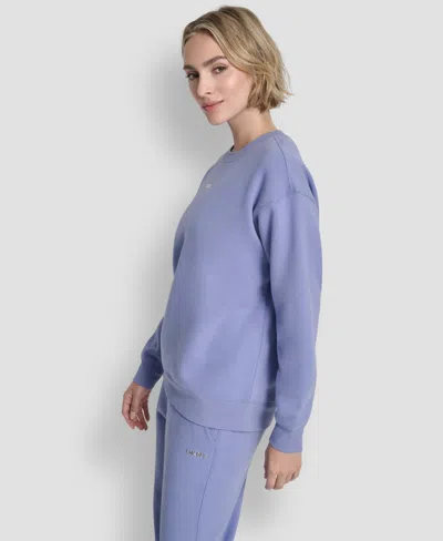 Dkny Sport Women's Metallic Crewneck Sweatshirt In Purple
