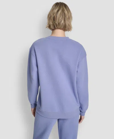 Dkny Sport Women's Metallic Crewneck Sweatshirt In Purple