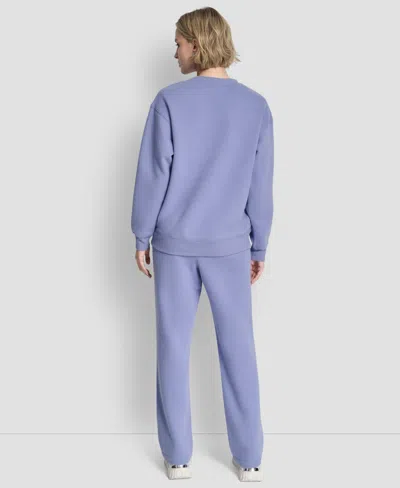 Dkny Sport Women's Metallic Crewneck Sweatshirt In Purple