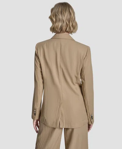 Dkny Women's Long-sleeve Blazer In Brown