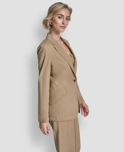 Dkny Women's Long-sleeve Blazer In Brown