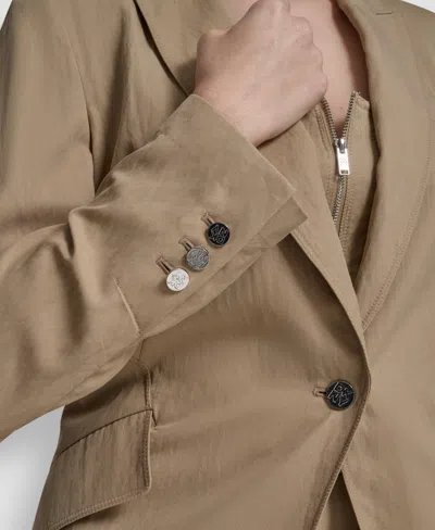 Dkny Women's Long-sleeve Blazer In Brown