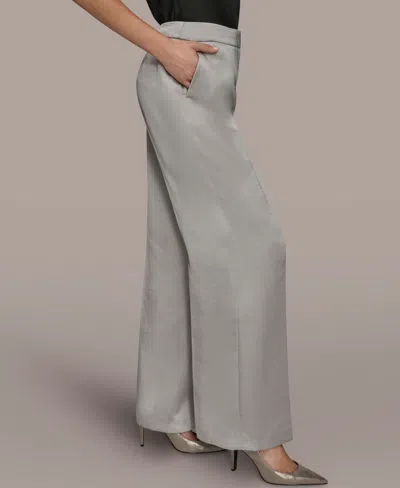 Donna Karan Women's Wide-leg Mid-rise Pants In Gray