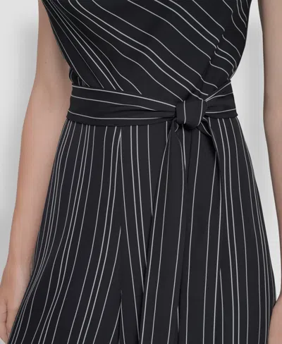 Dkny Women's Sleeveless Wide Leg Ankle Jumpsuit In Black