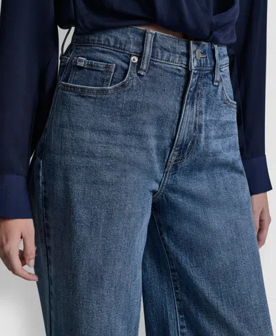 Dkny Jeans Petite High-rise Modern Wide Leg Jeans In Blue