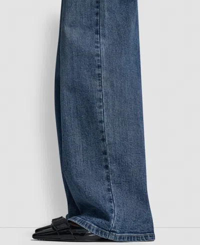 Dkny Jeans Petite High-rise Modern Wide Leg Jeans In Blue