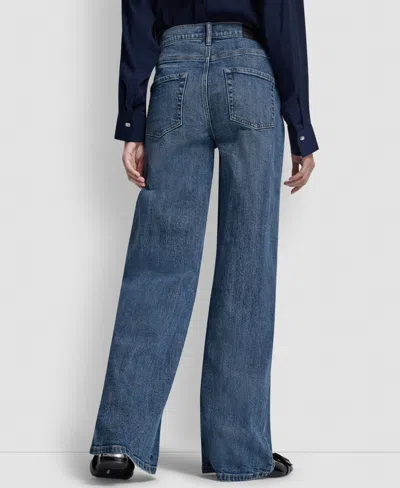 Dkny Jeans Petite High-rise Modern Wide Leg Jeans In Blue