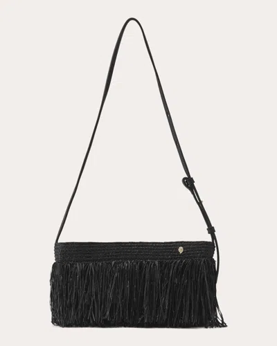 Helen Kaminski Women's Dawn Fringed Raffia Crossbody Bag In Black