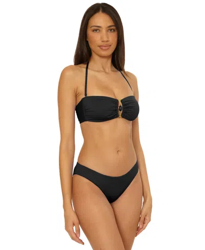 Becca Women's Color Code Shirred Back Hipster Bottoms In Black