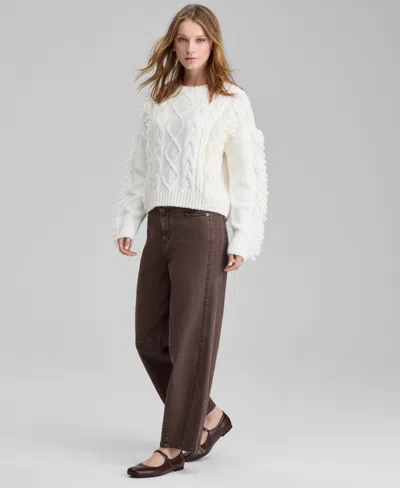 And Now This Petite Cord Barrel High-rise Pants, Macy's Exclusive In Purple