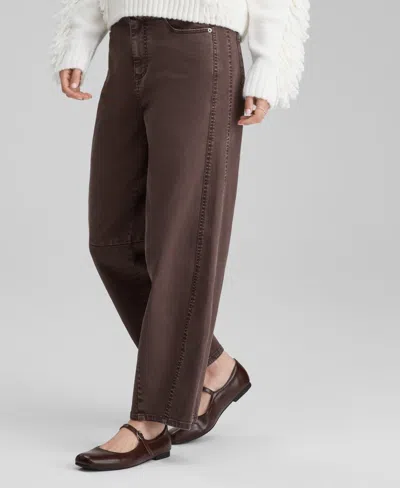 And Now This Petite Cord Barrel High-rise Pants, Macy's Exclusive In Purple