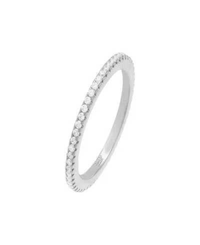 By Adina Eden Micro Pave Sterling Silver Eternity Band Ring In Metallic