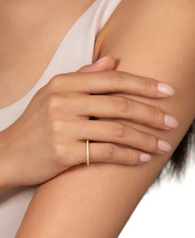 By Adina Eden Micro Pave Sterling Silver Eternity Band Ring In Metallic