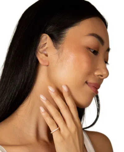 By Adina Eden Micro Pave Sterling Silver Eternity Band Ring In Metallic