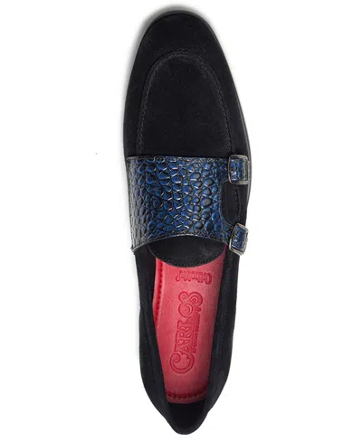 Carlos By Carlos Santana Men's Twin Buckle Strap Round-toe Loafers In Black