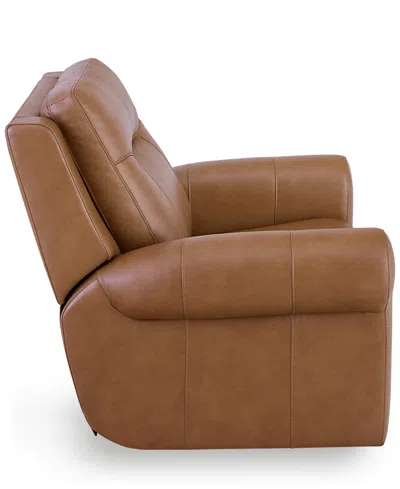 Macy's Furniture 39" Alexandre Leather Power Rocker Recliner With Power Headrest, Exclusively At  In Brown