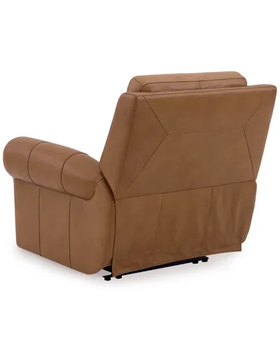 Macy's Furniture 39" Alexandre Leather Power Rocker Recliner With Power Headrest, Exclusively At  In Brown